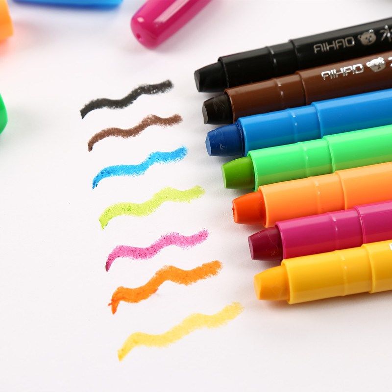 爱好旋转炫绘棒12色24色36色可混色焕彩棒儿童油画棒68081绘画笔