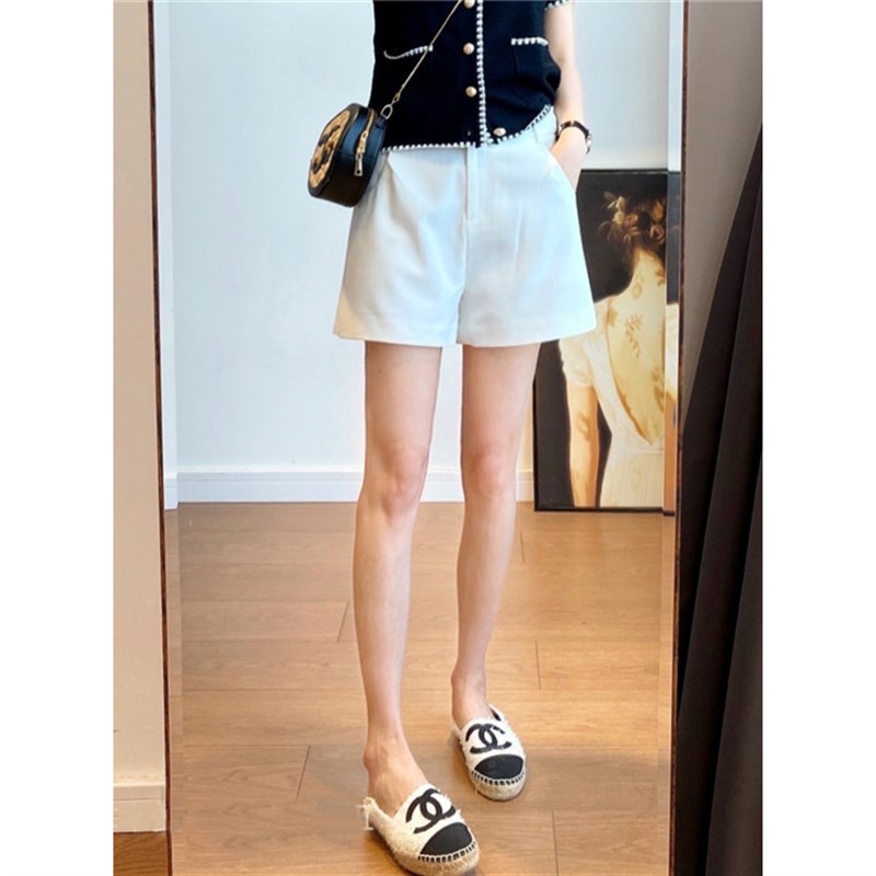 定制抗皱面料挺括有型百搭显瘦高腰休闲西装短裤宽松a字阔腿女夏