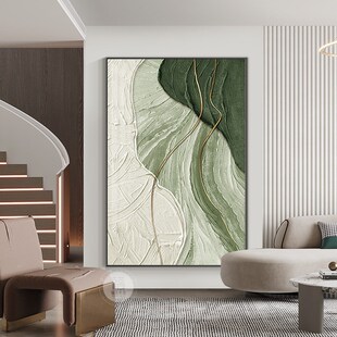 抽象肌理客厅装 饰画绿色高级感沙发背景墙壁挂画玄关走廊过道油画