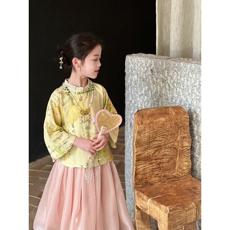 女童汉服马面裙2025春季新款儿童中国风连衣裙女宝宝洋气古装套装