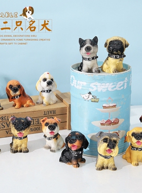 超萌可爱袖珍迷你十二只名犬客厅电视柜装饰摆件创意小狗生日礼物