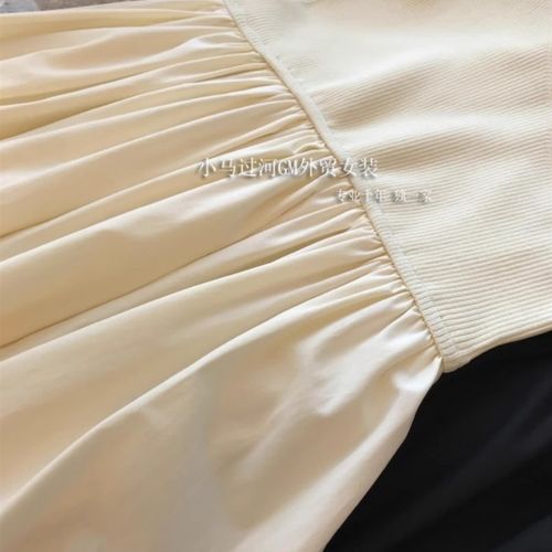 元单,气质拿捏的稳稳!E*P法式缕空露肩针织短袖显瘦拼接连衣裙