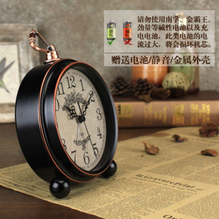 小型怀旧床头闹钟欧式座钟复古表摆台式钟表桌面摆件家用摆放时钟