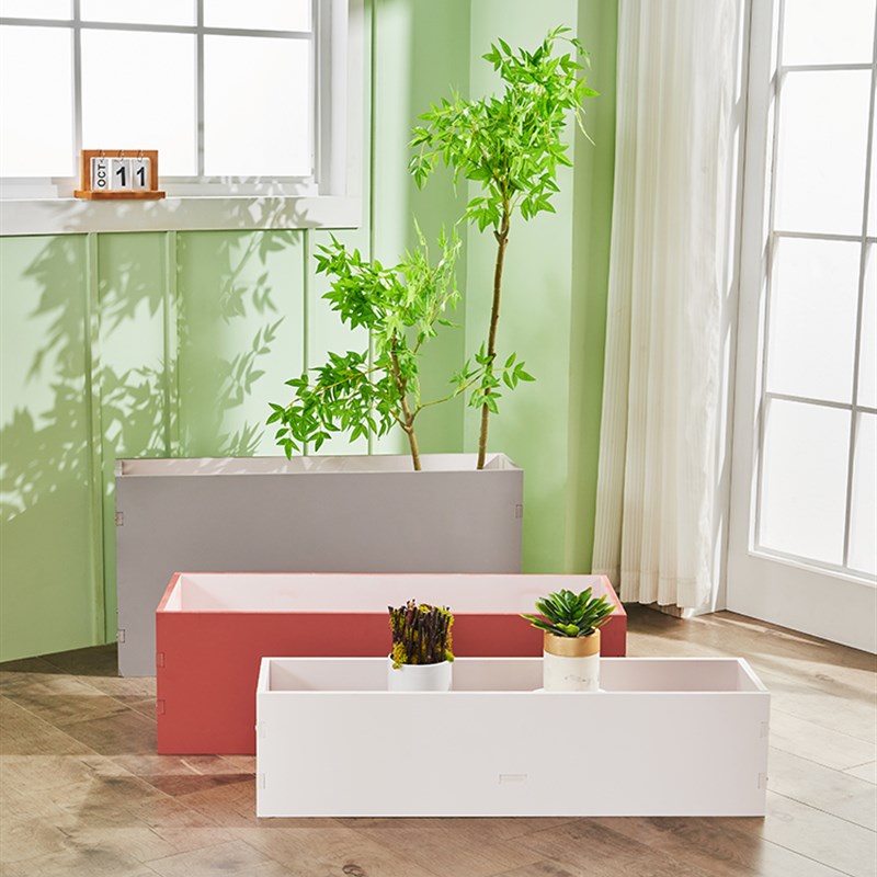 PVC花箱围栏隔断户外庭院种植箱花槽长方形花盆栅栏市政工程定制