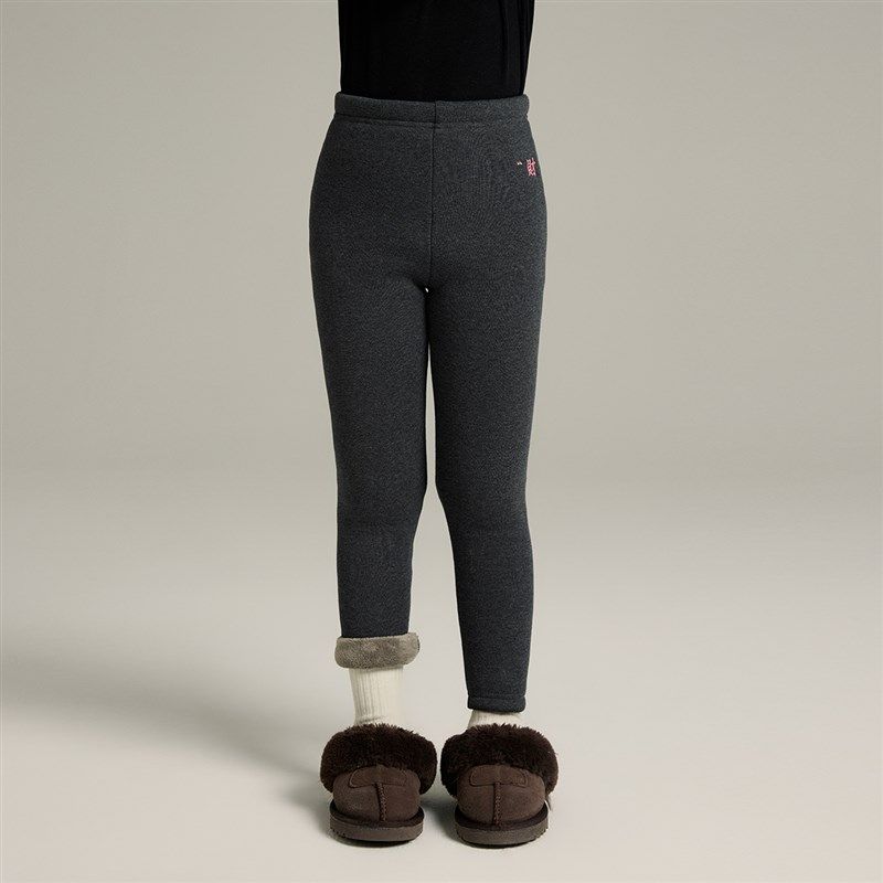 沫沫冬装童装女童2024秋冬季新款儿童加厚打底裤黑色一体加绒裤子