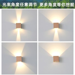 楼梯间壁灯创意方形过道灯双头温馨房间灯户外壁灯极简北欧风格灯