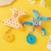 背心式 狗狗牵引绳泰迪比熊博美胸背带小型犬猫咪遛狗绳子宠物出行