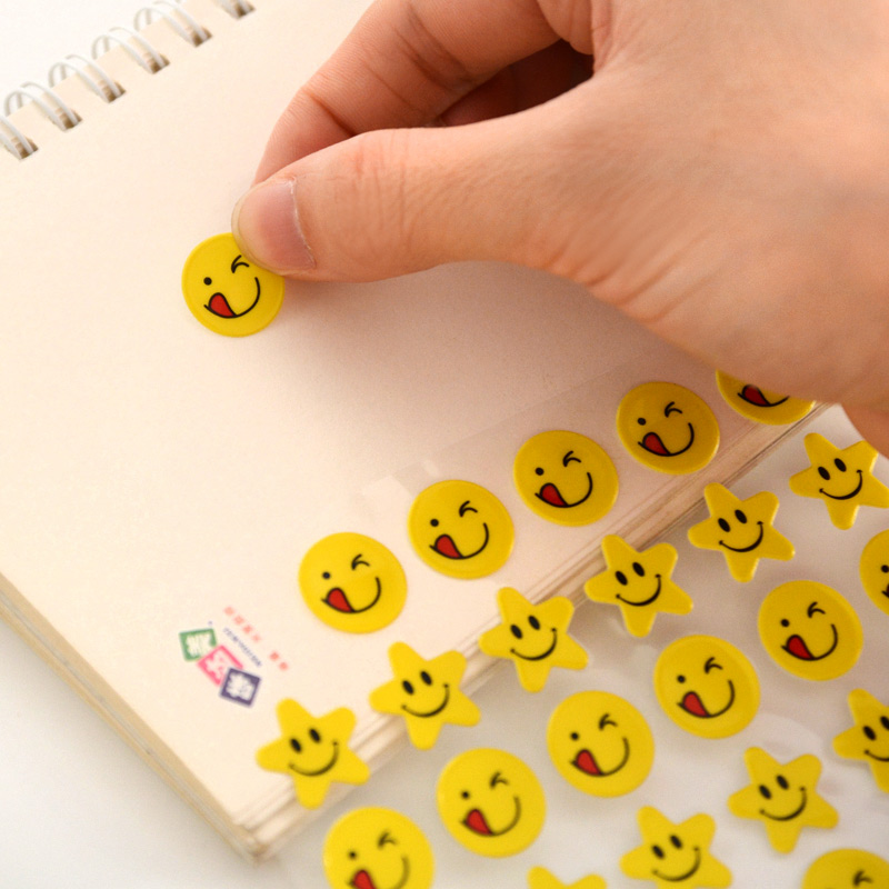 大号儿童奖励贴纸小学生防水贴小红花五角星贴画幼儿园笑脸粘贴画