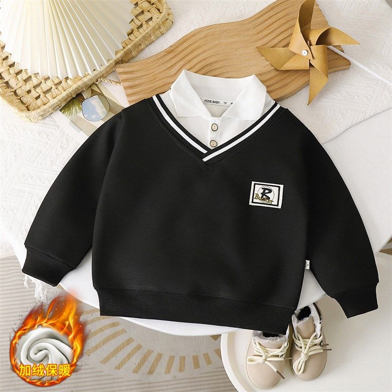 男童加绒加厚厚棉T宝宝新款秋冬卫衣英伦风polo衫假两件百搭男童,童装/婴儿装/亲子装,儿童POLO衫,淘宝优惠券,粉丝福利购,淘宝优惠卷