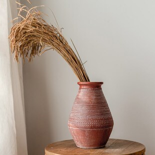 红陶罐手工粗陶多肉花盆花瓶花器土陶罐瓦罐新中式古法制造插干花