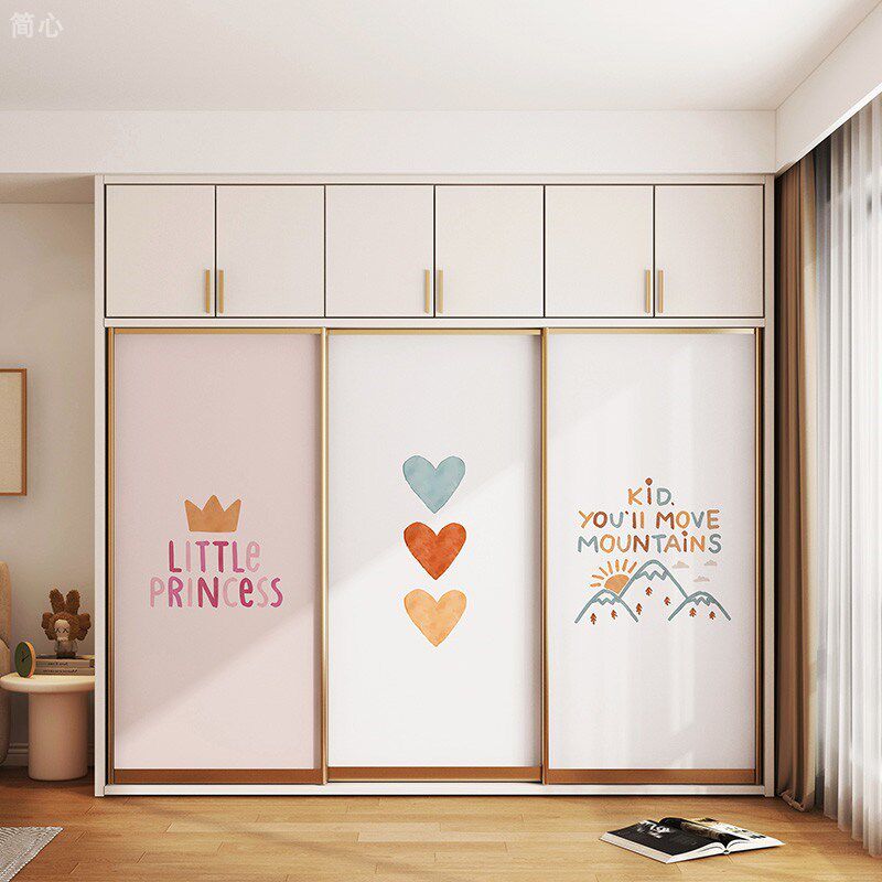 儿童房门贴纸自粘整张翻新装饰墙贴旧家具改色衣柜推拉移门贴画