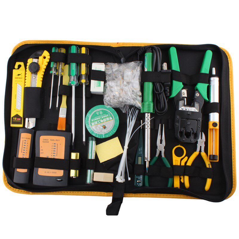 包邮 网络维修工具套装电烙铁 万用表 网线钳电脑家用组套工具包