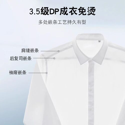 智潮春秋定制轻奢高级感竹纤维免烫长袖衬衫男抗皱绣字职业装寸衣