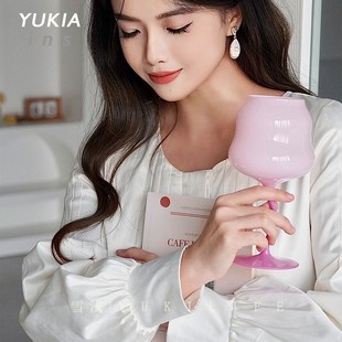 Yuki雪浅中古店 店家自用可爱红酒杯葡萄酒杯子高脚中古杯vintage