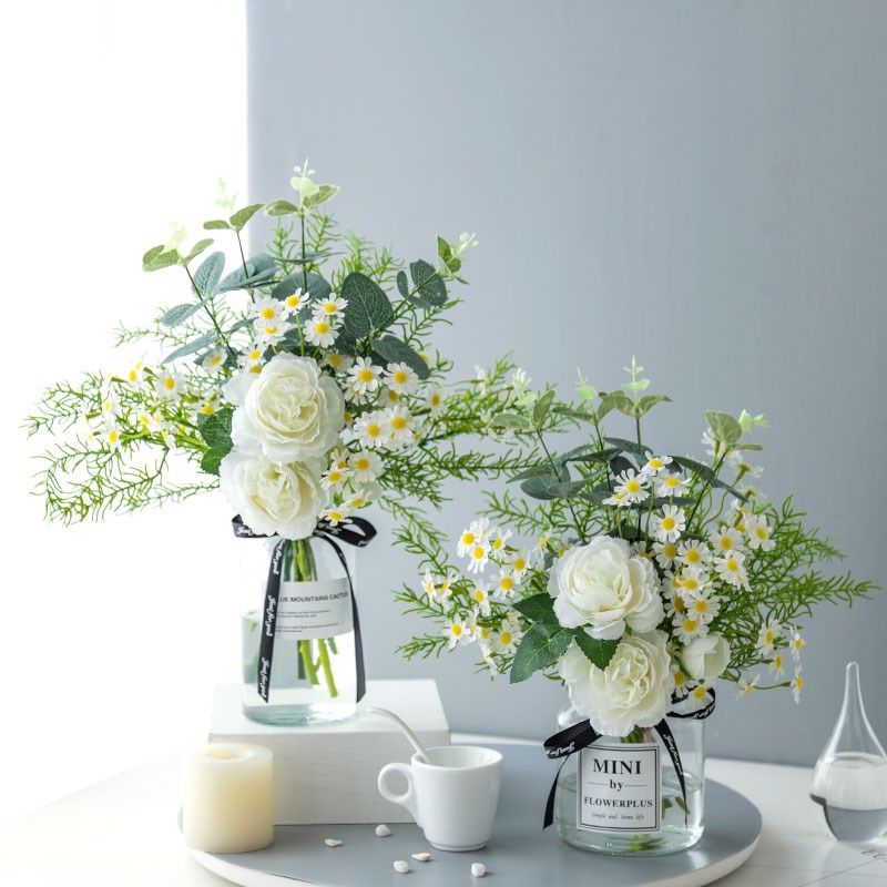 夏日小新田园风玻璃瓶仿真假客厅餐桌玄关装饰,家居饰品,仿真花/假花,淘宝优惠券,粉丝福利购,淘宝优惠卷