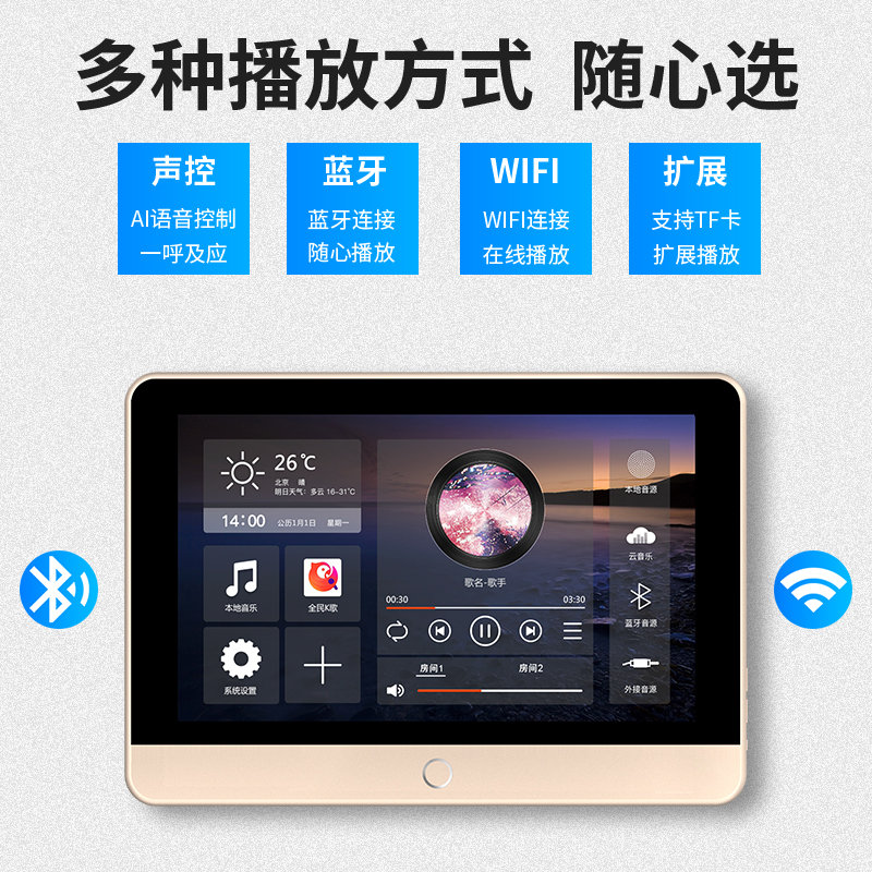 家庭智能背景音乐主机控制系统家用K歌套装全屋吸顶音响智能家居