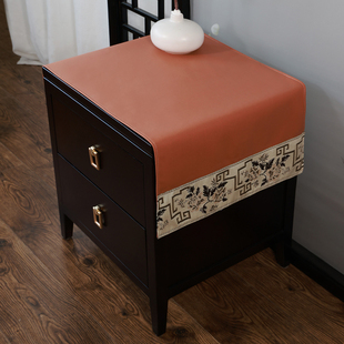 卧室家用简约现代红木小桌布垫子 防水床头柜盖布防尘罩布艺新中式