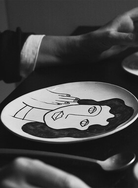 比利时Serax LA MERE手绘陶瓷西餐盘牛排盘小众艺术家用菜盘摆盘