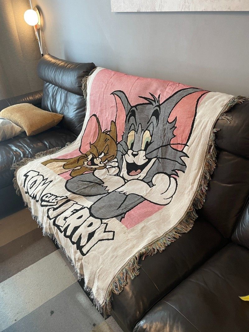 猫和老鼠 Tom Jerry挂毯休闲毯装饰毯宠物毛毯棉质盖毯沙发毯,床上用品,休闲毯/毛毯/绒毯,淘宝优惠券,粉丝福利购,淘宝优惠卷