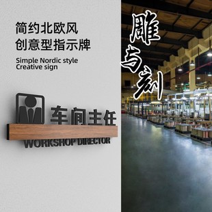 3D镂空厂长室门牌工厂化验室标识牌生产车间主任办公室部门科室牌