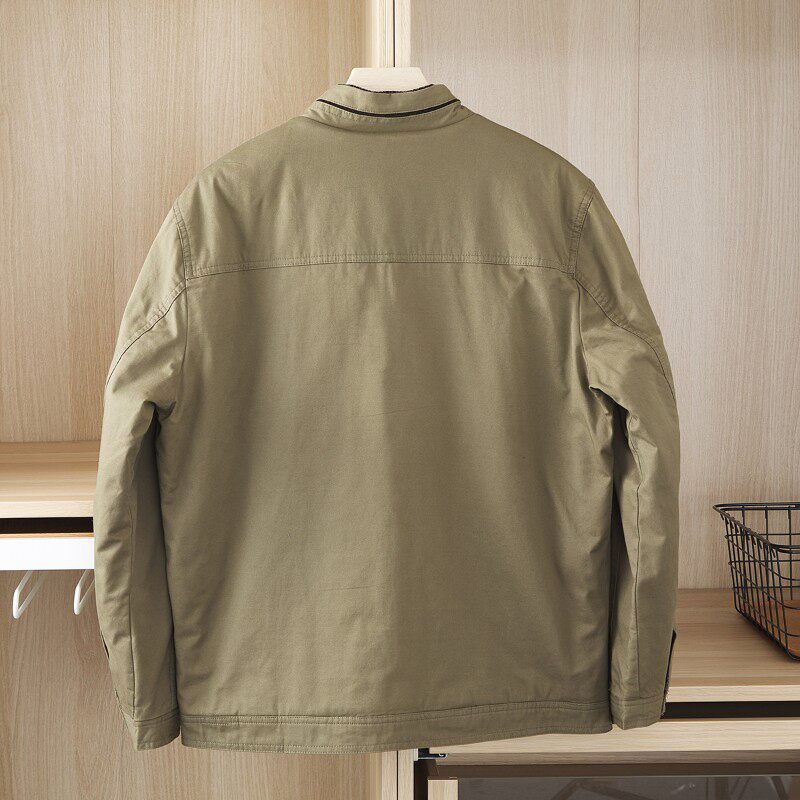 立领中老年加绒夹克爸爸冬季加厚外套老人休闲男装上衣爷爷秋冬装