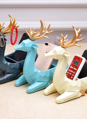 北欧风格装饰鹿家里摆件家居装饰品玄关钥匙收纳盒客厅电视柜摆设