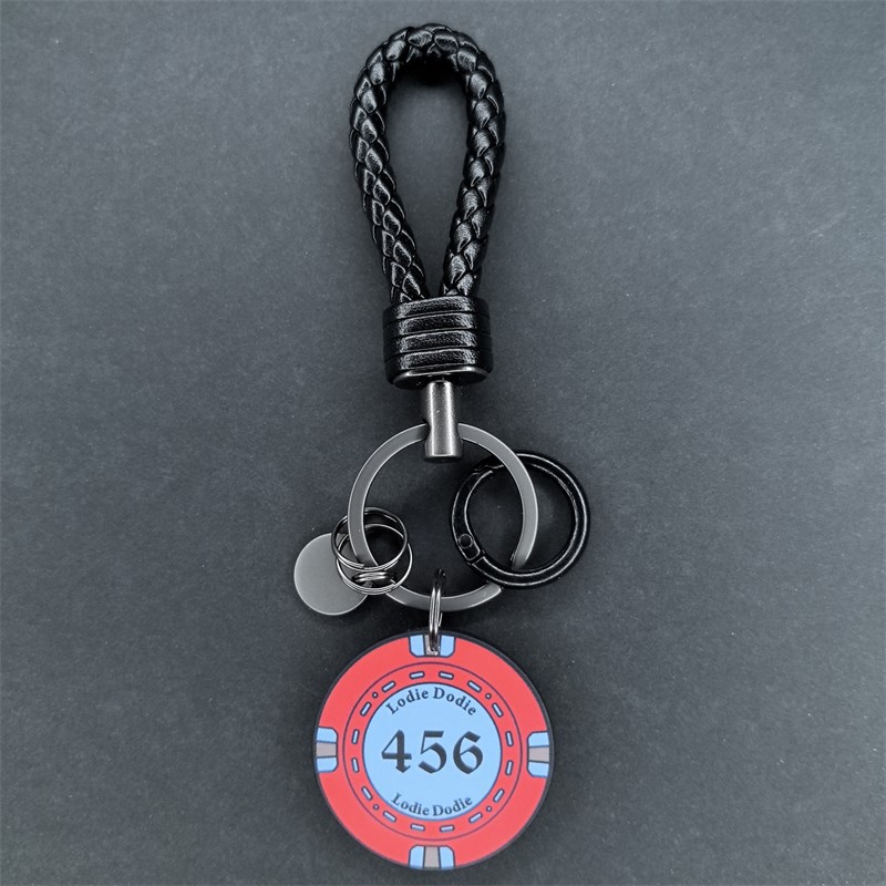 幸运数字陶瓷筹码好运汽车钥匙扣挂件包挂饰链情侣挂绳可爱高级感