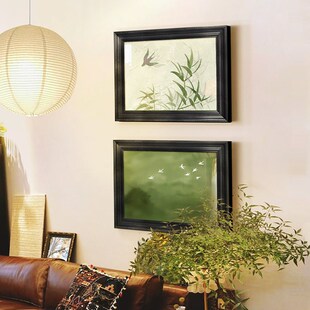 法式复古挂画高级感中古风玄关背景墙装饰画小众绿色系奶油客厅壁