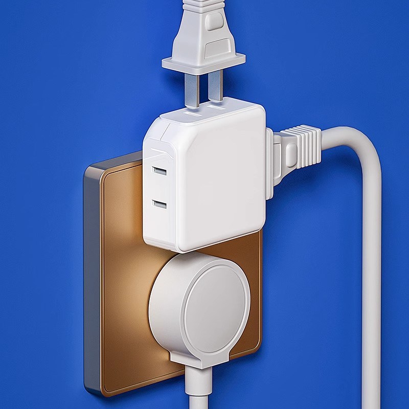旋转超薄插座转换器夹缝扩展沙发缝隙两脚扁平迷你一转三转换插头
