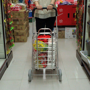 铝合金买菜车购物小拉车便携手拖车车手推车超市菜篮
