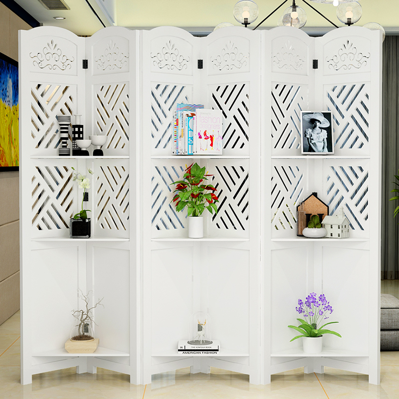 欧式屏风隔断折叠现代玄关客厅移动折屏镂空雕花时尚卧室