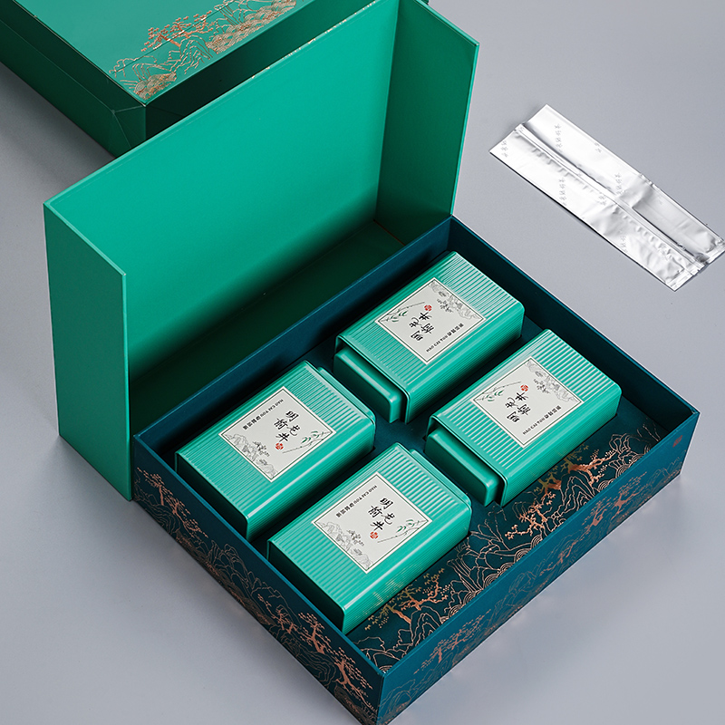 绿茶包装盒空盒茶叶礼品盒高档明前龙井半斤一斤装通用散茶盒定制