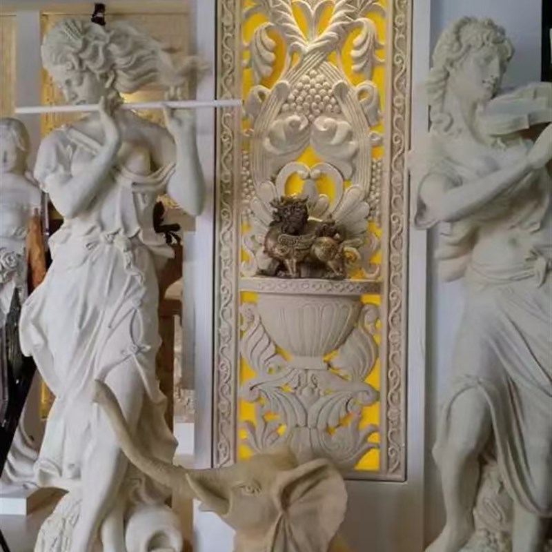 定制砂岩壁画酒店大堂背景墙玻璃钢仿铜室内装饰室外园林景观壁画图片