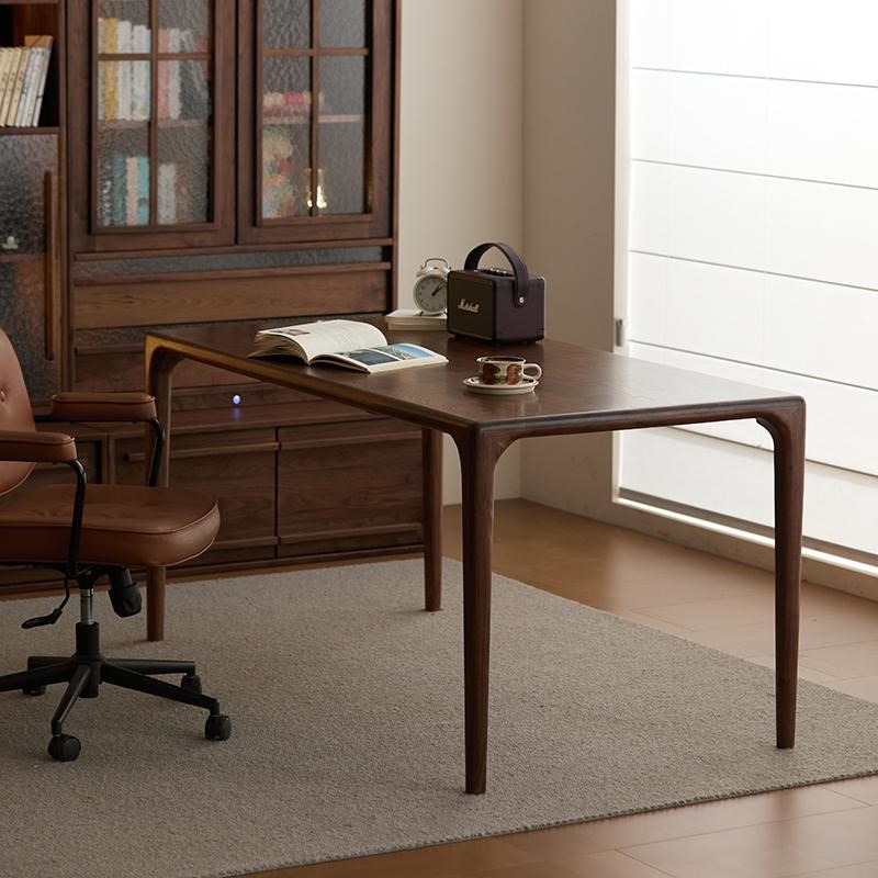 北美黑胡桃全实木餐桌长方形饭桌家用工作台榫卯茶桌书桌大板桌