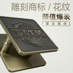 黑色中式现代仿古铜铝合金个性定制玻璃门拉手大门实木门推拉把手