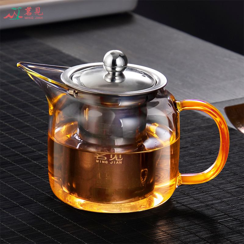 加厚新款茗见内胆壶小号不锈钢茶水分离泡茶杯过滤杯单人办公亮彩