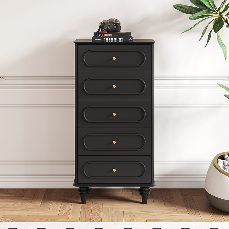 法式复古五斗柜卧室八斗柜床尾置物柜中古风实木客厅储物客厅边柜