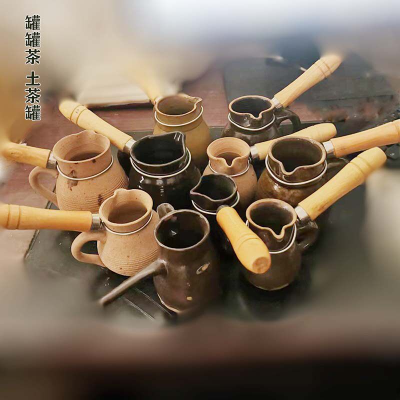 西北罐罐茶土陶侧把茶壶罐子粗陶土砂沙罐喝茶煮茶冲茶器土茶罐子