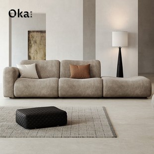 欧卡奥无己沙发中古风客厅个性模块组合轻诧寂可全拆洗雪尼尔沙发