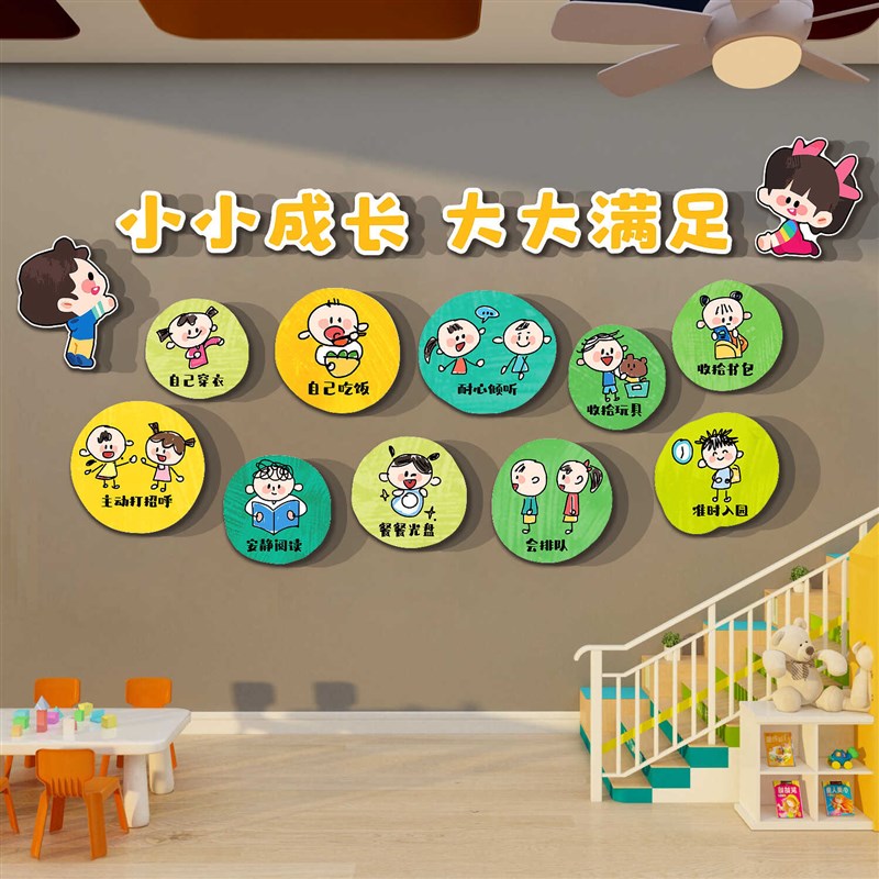 幼儿园墙面装饰走廊环创主题成品文化托管小班教室机构中心形象贴
