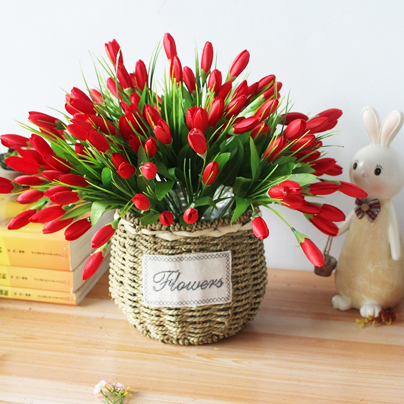 草编花盆编织小花篮客厅插干花仿真花花篮子手提藤编花盆田园