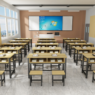 课桌椅学生学校书桌培训桌辅导班儿童学习桌装写字补课饭桌