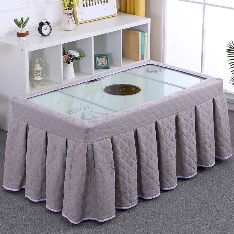 新款烤火罩长方形烤火罩桌布茶几裙摆式二合一家用揭盖取暖桌罩