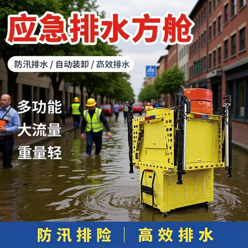 移动应急发电照明排水方舱高机动市政排涝救援单元自装卸防汛泵车