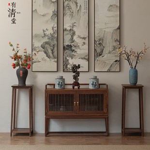 有清堂餐边柜黑胡桃木厨房橱柜家用储物柜茶水柜实木客厅置物柜