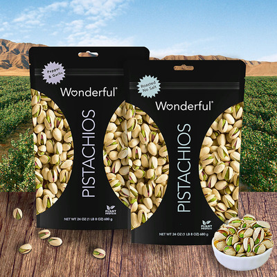 万多福开心果经典无盐味680克+开心果黑椒蒜香味680克组合装