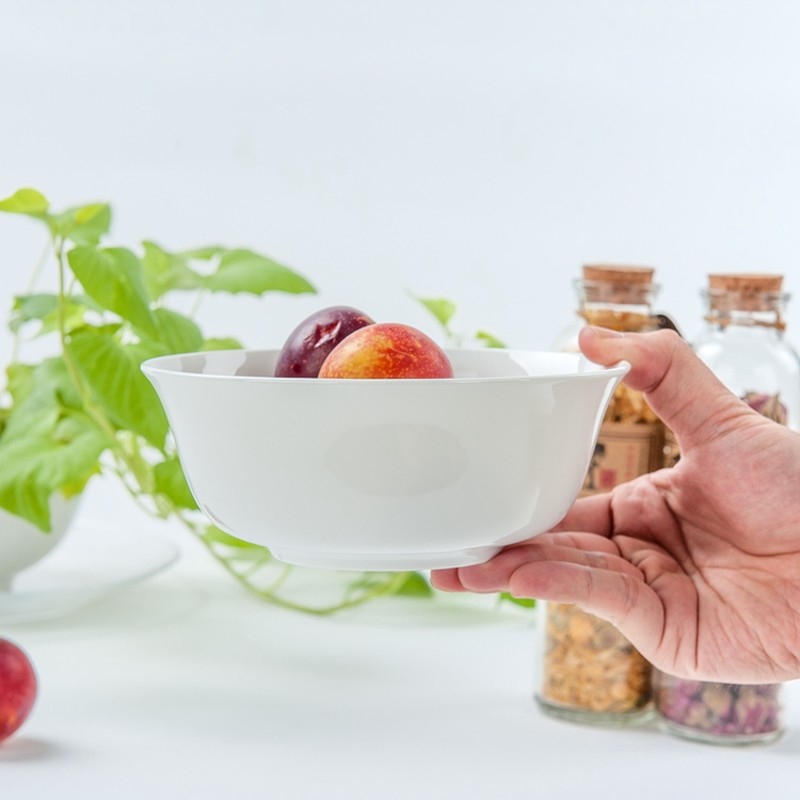 纯白骨瓷陶瓷家用餐具蒸鸡蛋羹吃饭海碗面碗汤碗泡面碗6寸面条碗