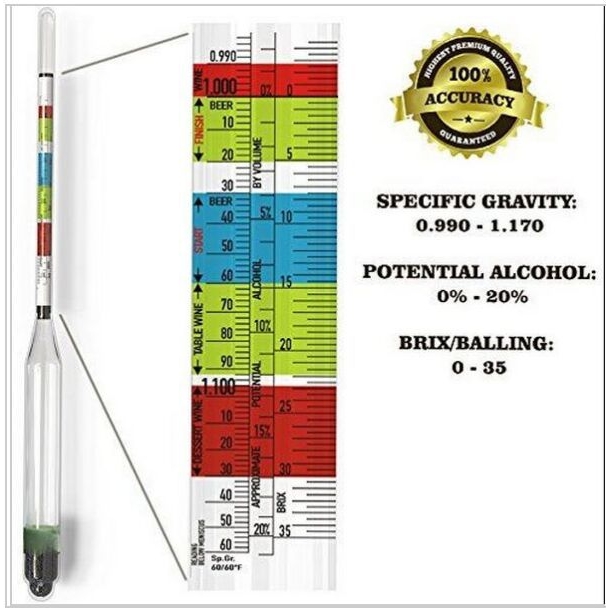 家酿啤酒三重比重计3 Scale Hydrometer Home brew