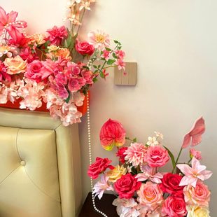 扮订婚床头桌面喜庆客厅结婚用品婚礼餐桌花艺摆件 婚房布置茶几装