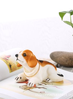 仿真毛绒摇头狗汽车摆件可爱树脂仿真狗车载饰品创意车内饰品